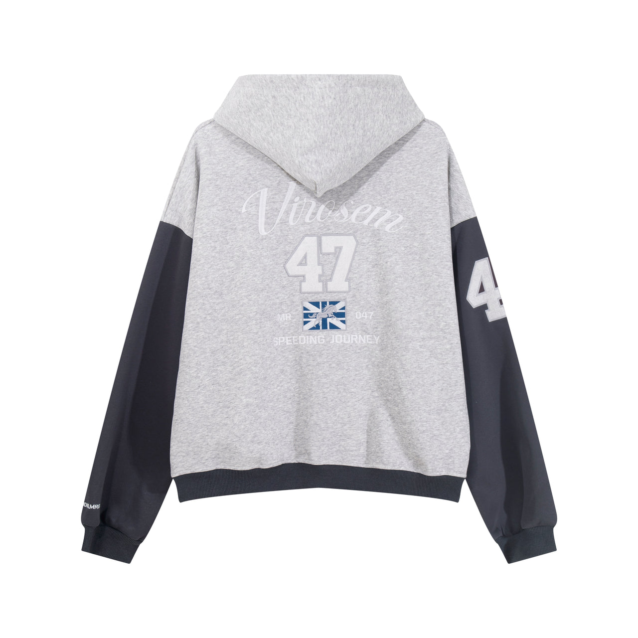 American Vintage Numeric Embroidered Zip-Up Hoodie