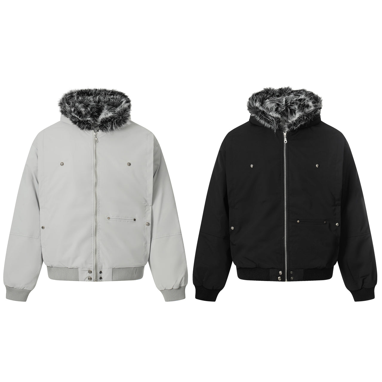 High-Street Faux-Fur Collar Padded Jacket