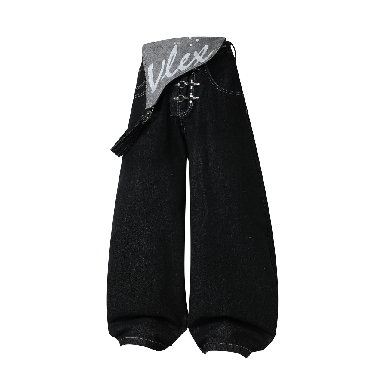 Omirad Hardware Strap Wide-Leg Jeans