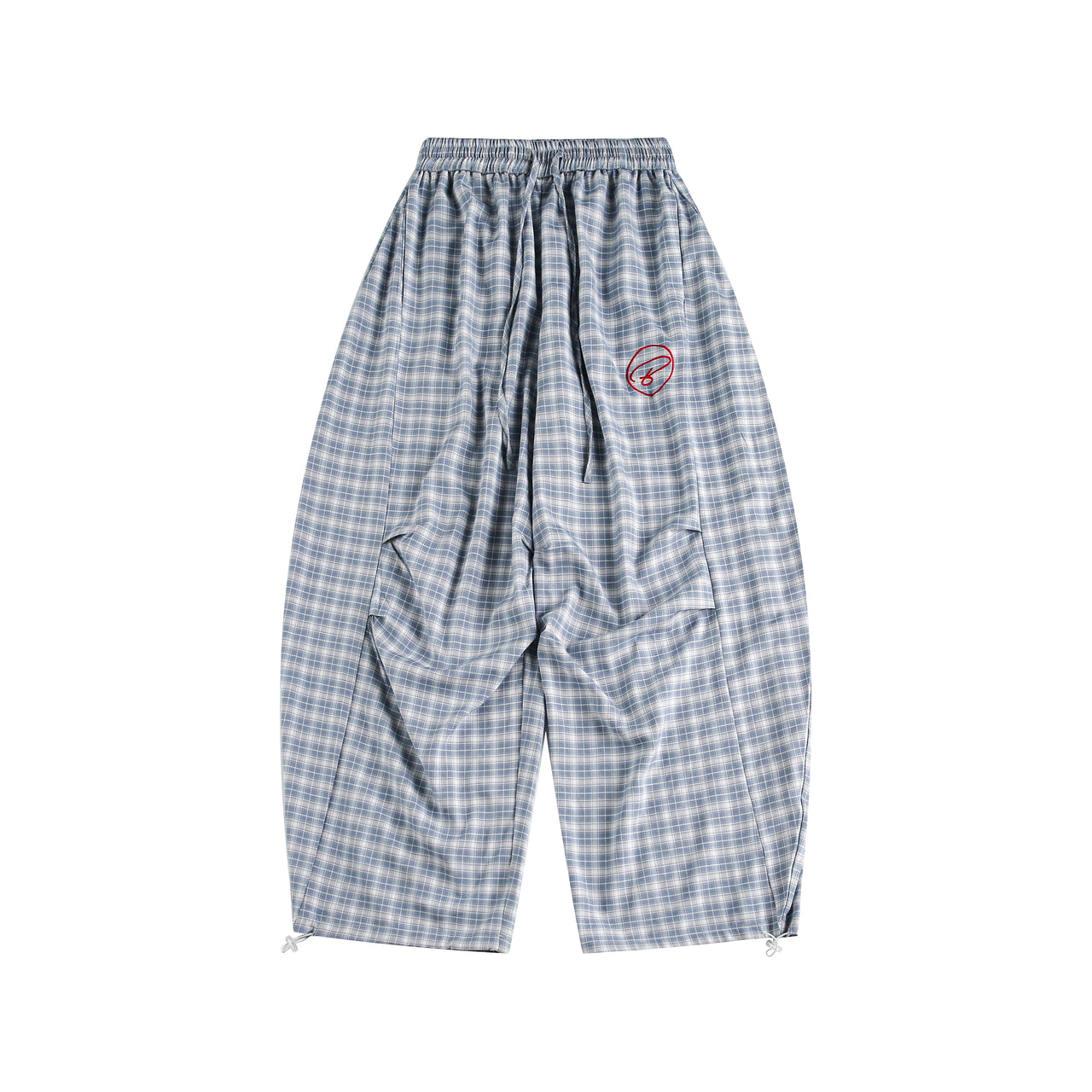 American Vintage Oversized Plaid Cropped Pants