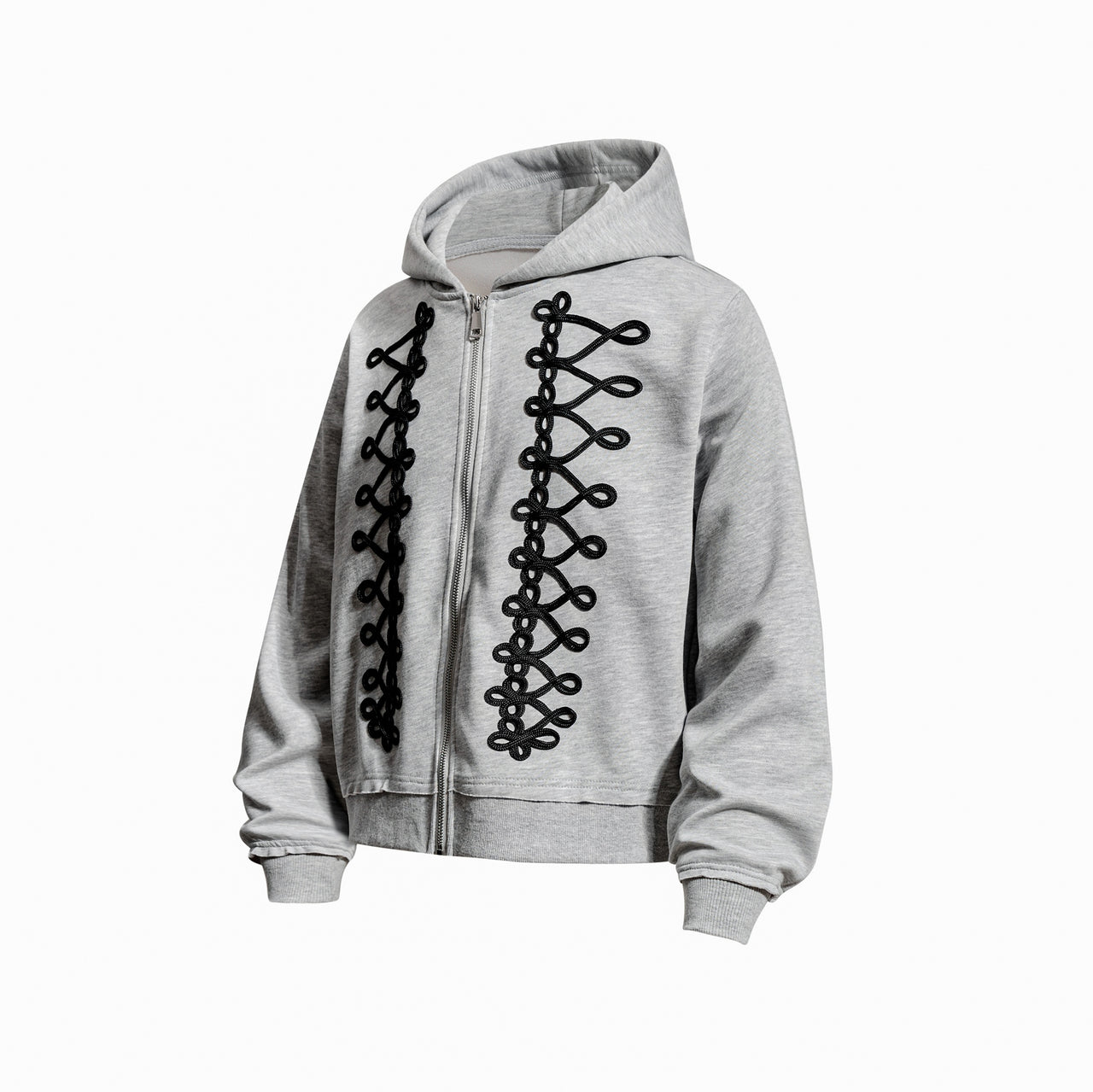 Omirad Braided Detail Zip-Up Hoodie