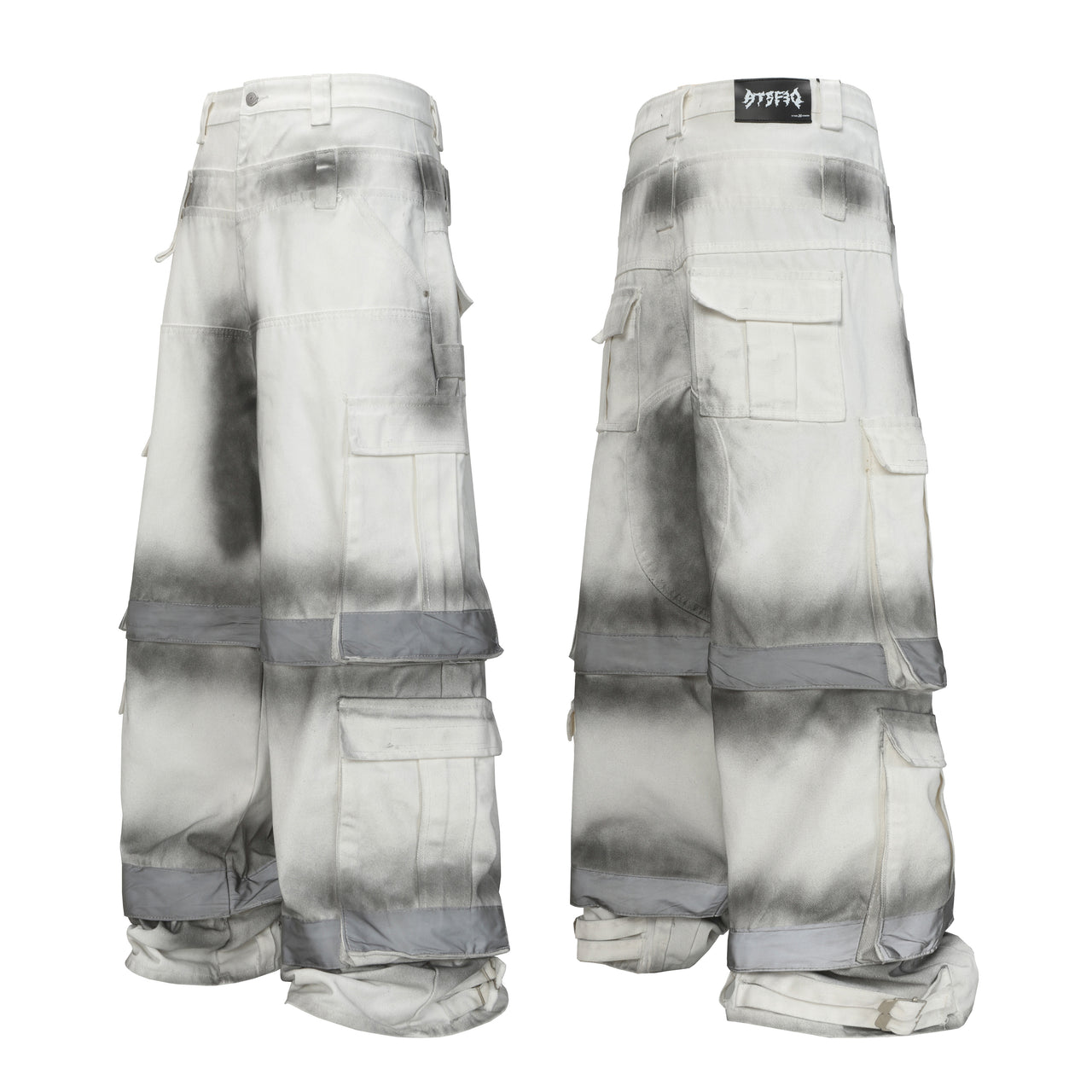 American Street Style Distressed Detachable Cargo Jeans