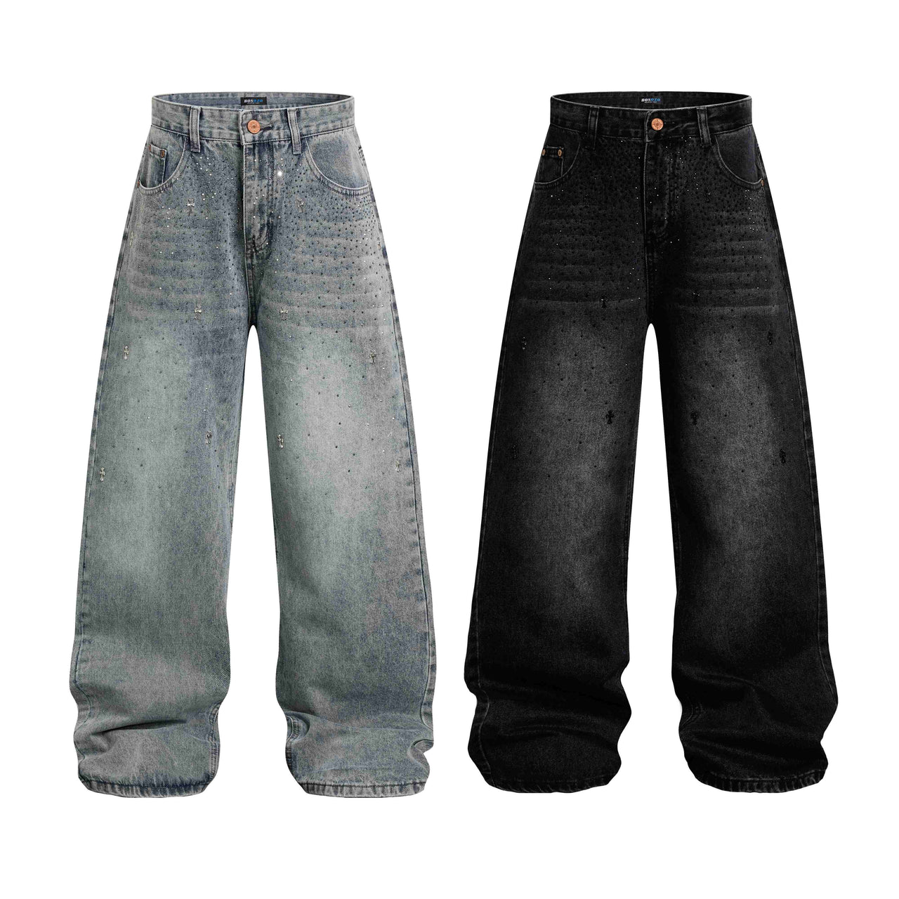 Omirad “Stardust Washed Wide-Leg Jeans”