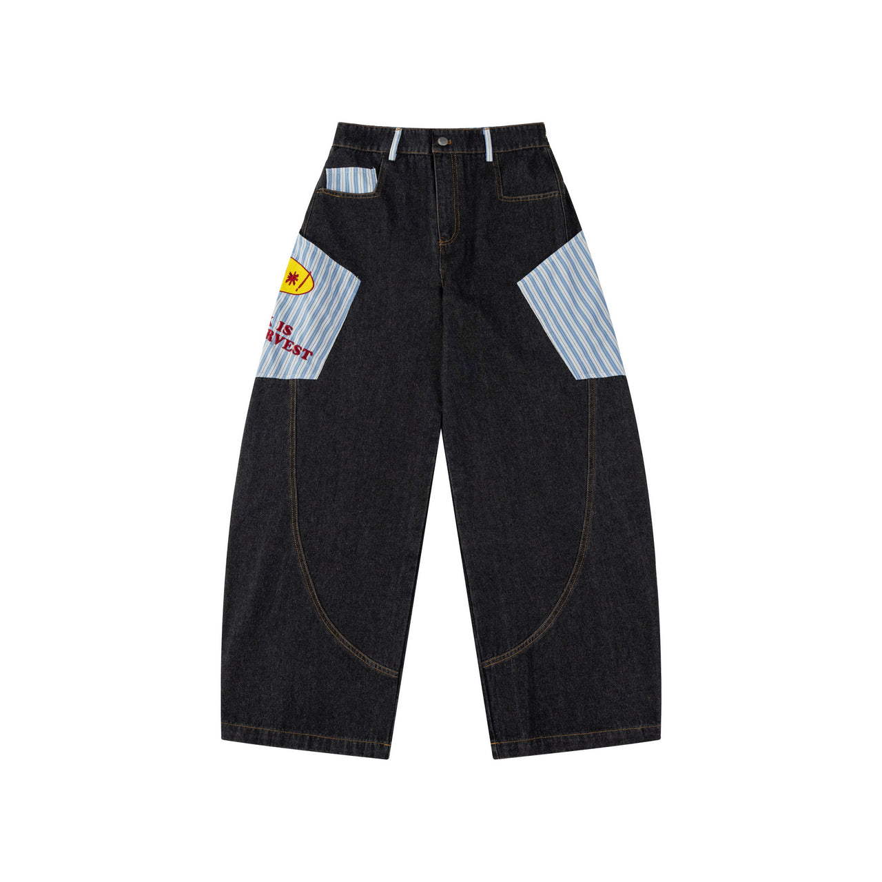 American High Street Patchwork Embroidered Jeans