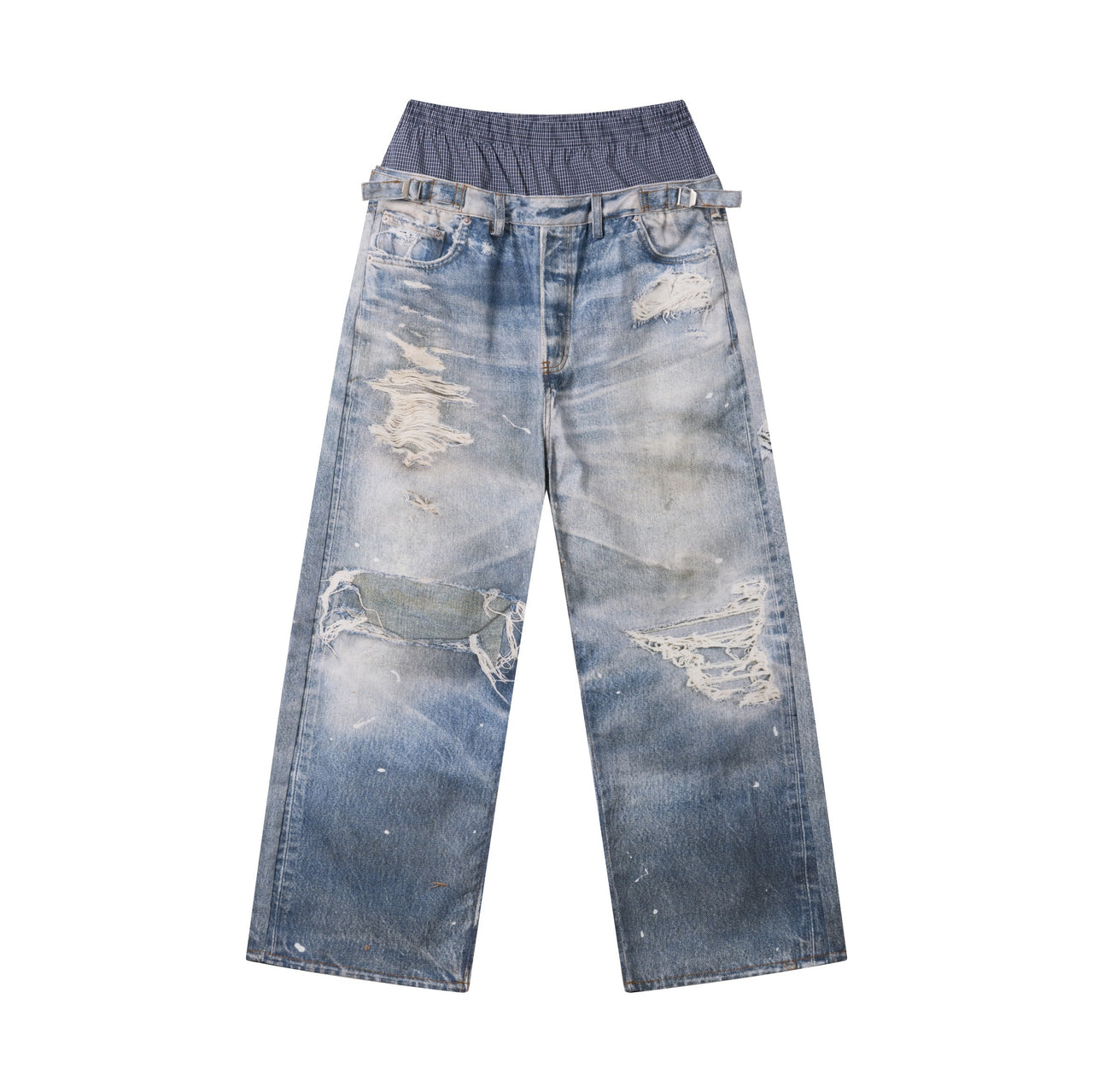 Omirad Layered Waist Distressed Jeans