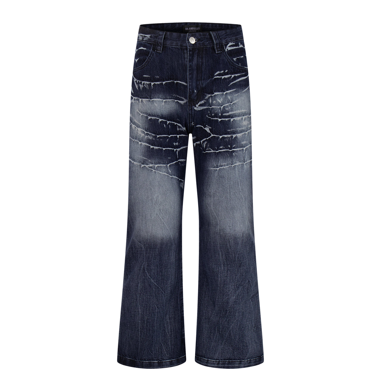 American High Street Pleated Texture Jeans