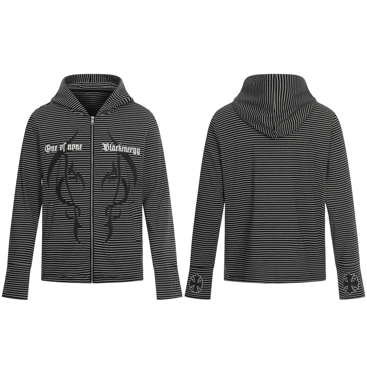 Omirad Striped Graphic Zip Hoodie