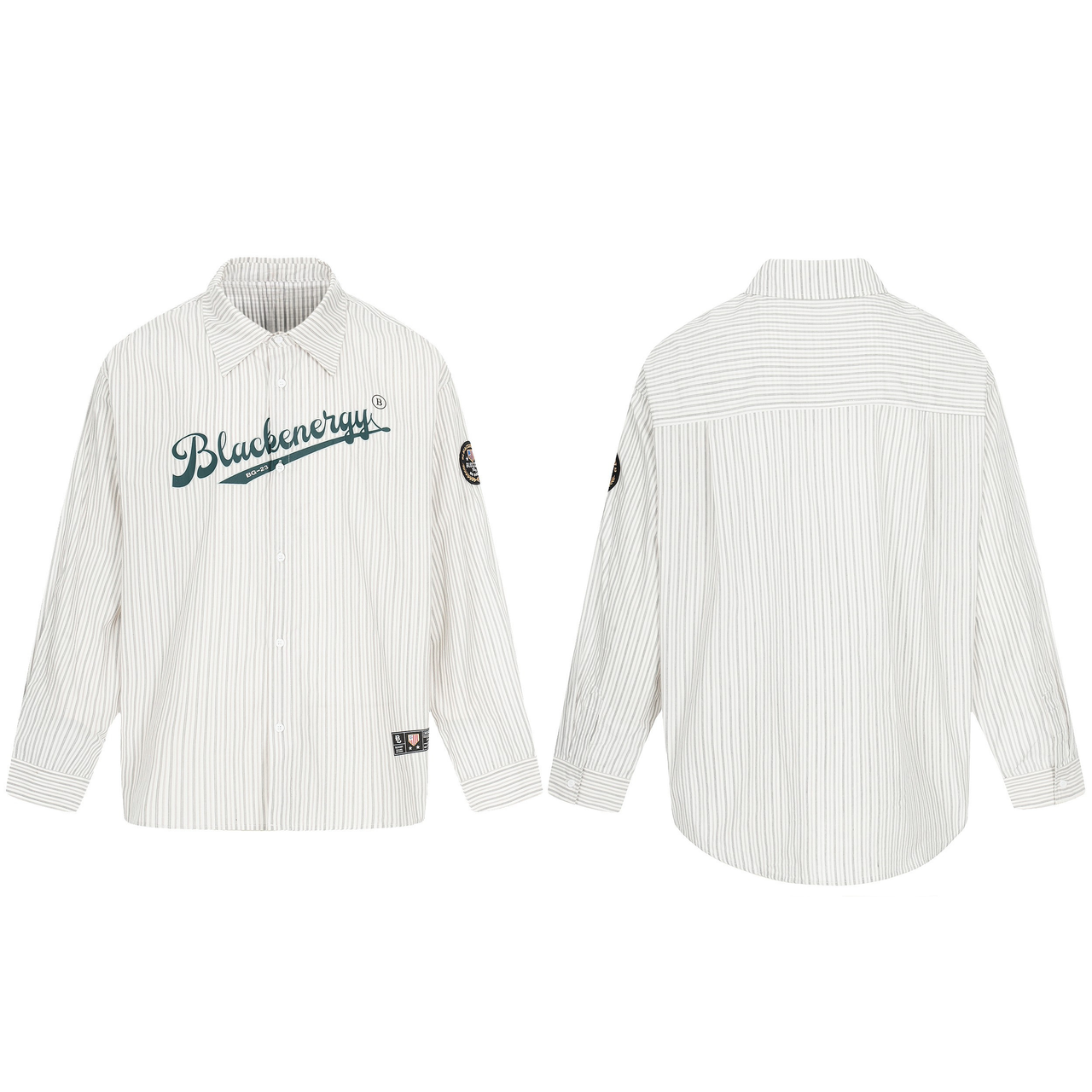 Omirad Striped Logo Button-Up Shirt