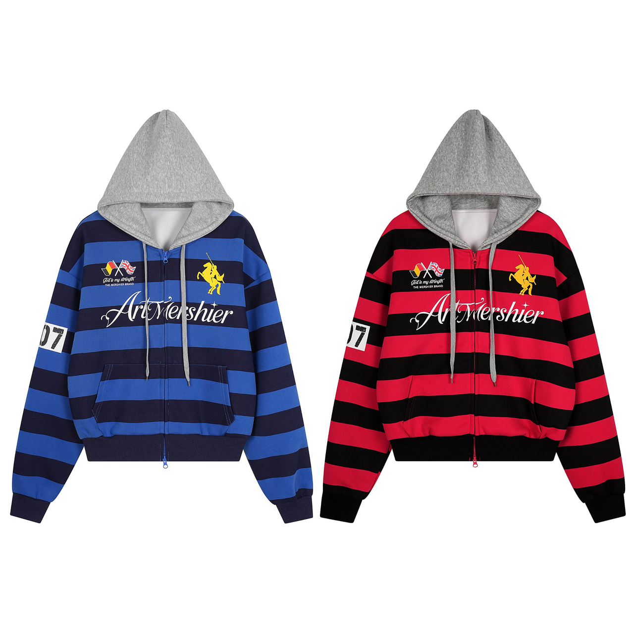 Omirad Striped Zip Hoodie