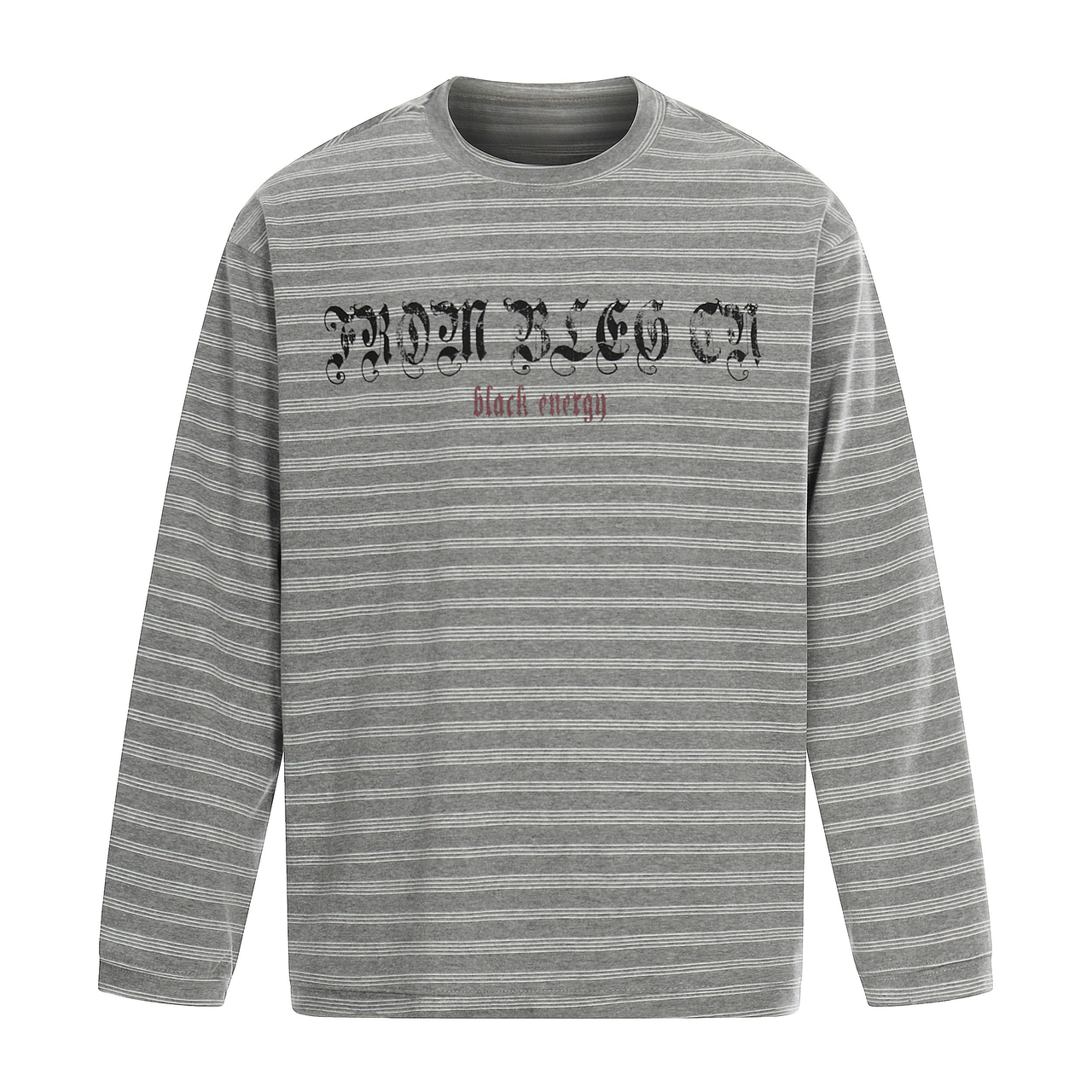Omirad Striped Gothic Logo Long Sleeve Tee