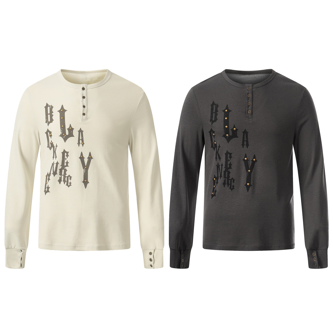 Omirad Graphic Long Sleeve Henley Tee