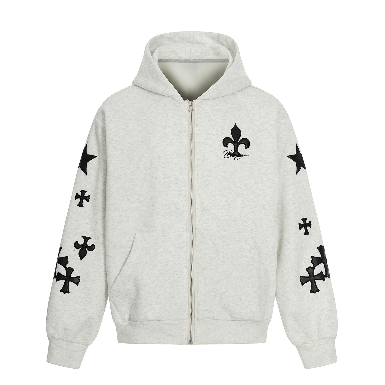 Omirad Cross Emblem Zip Hoodie