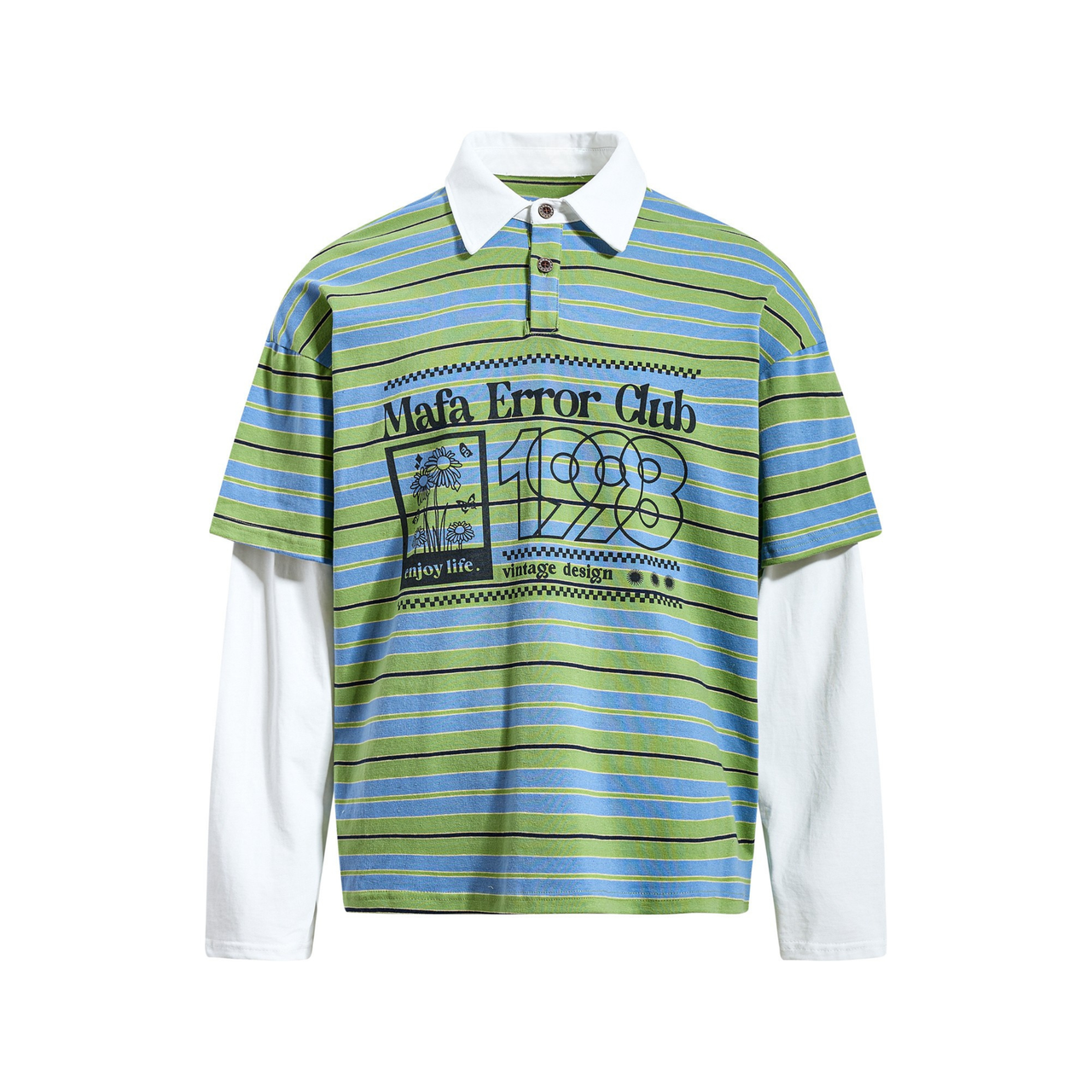 Omirad Striped Graphic Layered Polo