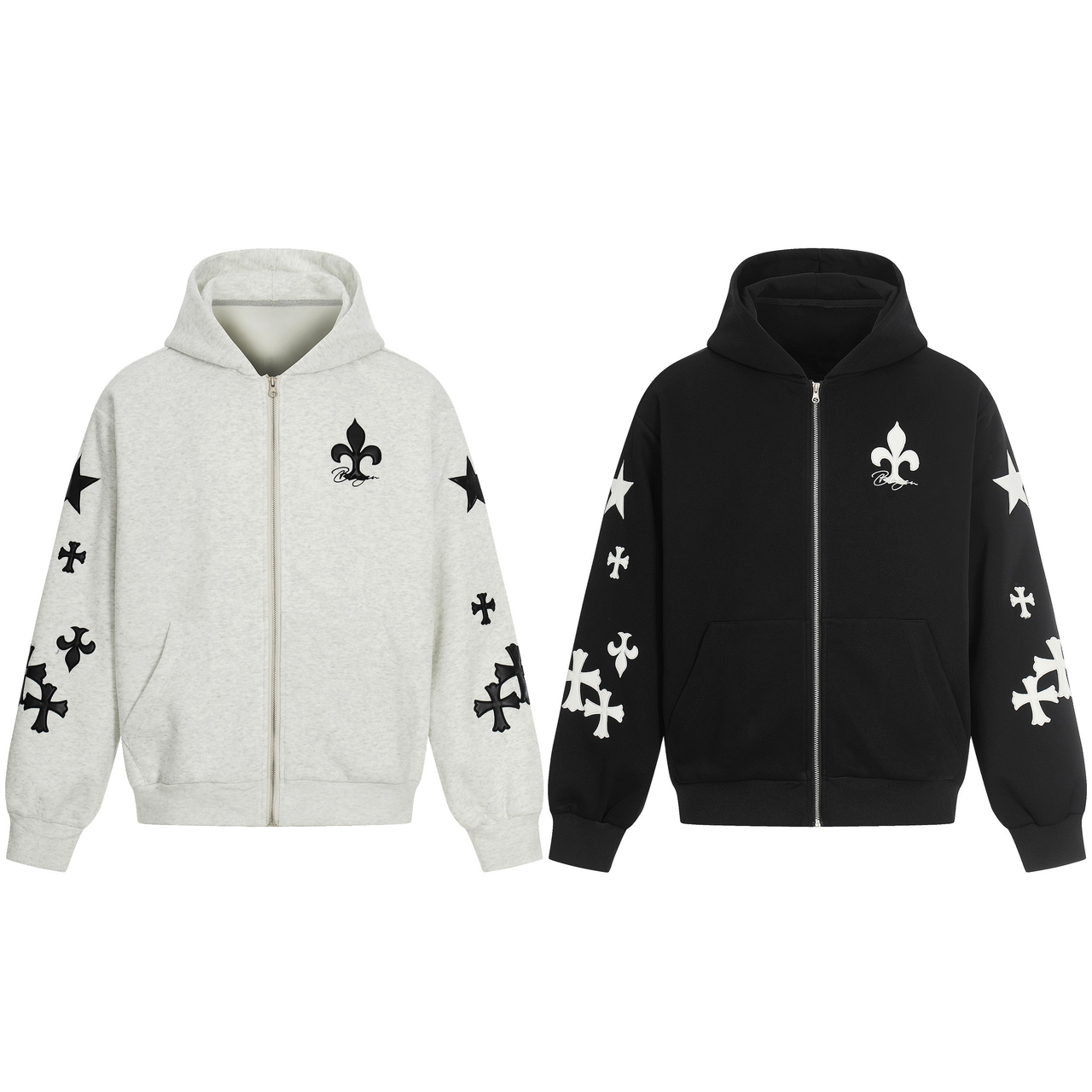 Omirad Cross Emblem Zip Hoodie