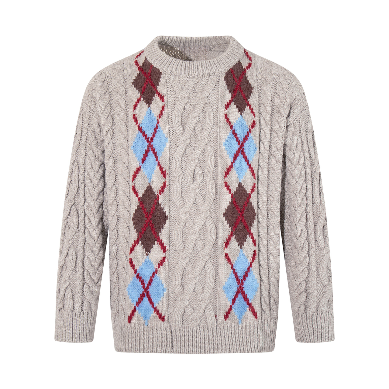 Omirad Argyle Cable Knit Sweater
