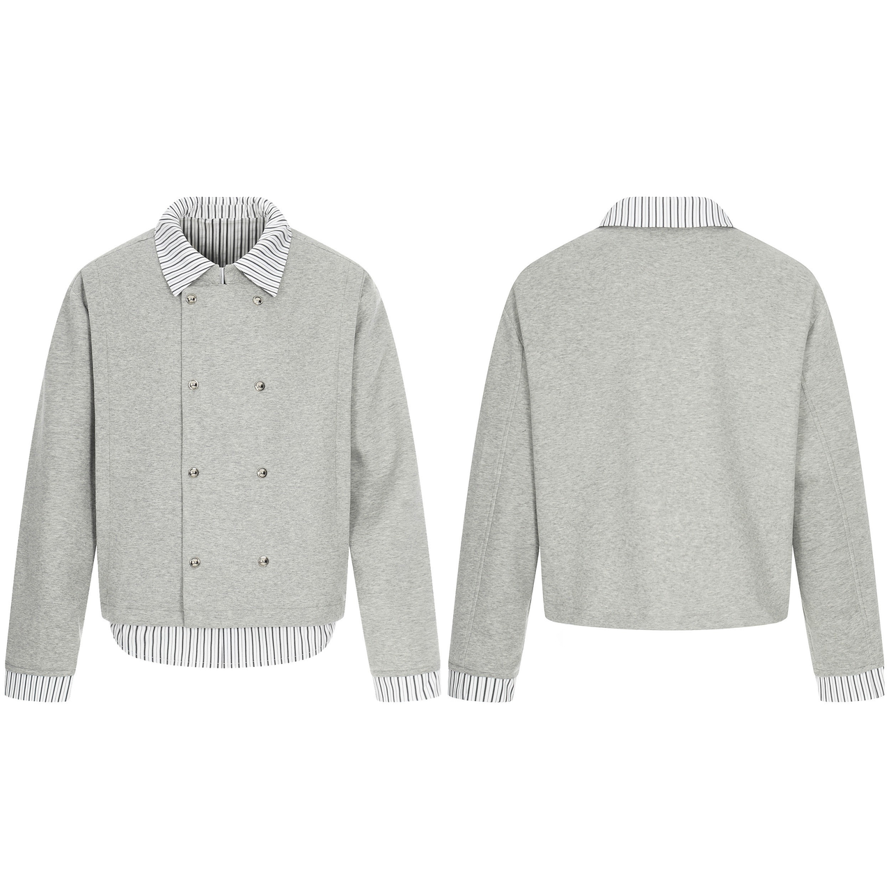 Omirad Double-Breasted Layered Stripe Jacket