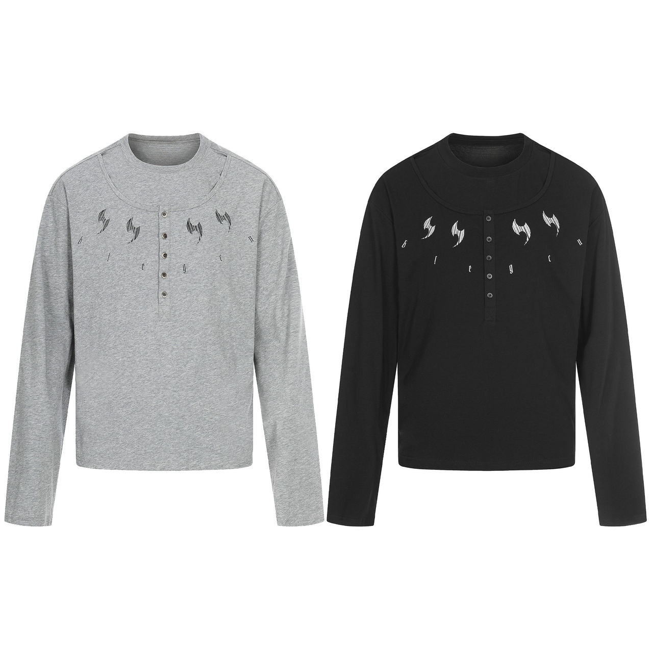 Omirad Graphic Henley Long Sleeve Tee