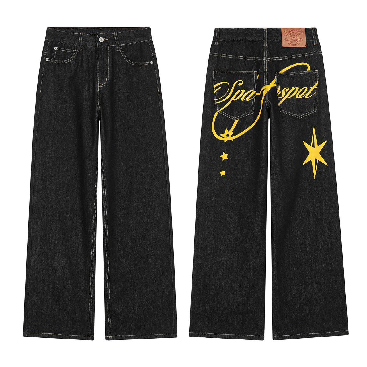Omirad Star Script Wide-Leg Jeans