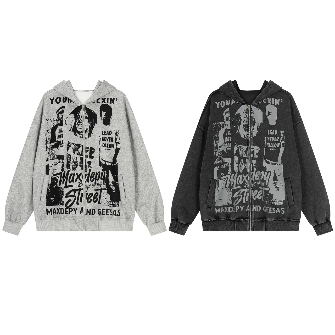 Omirad Street Manifesto Graphic Zip Hoodie