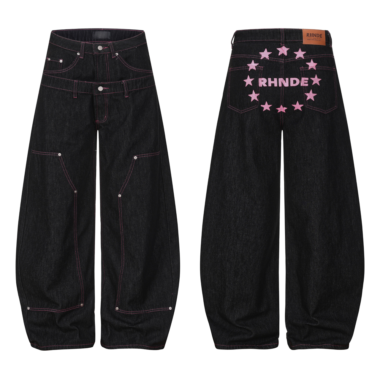 Omirad Double Waist Star Denim Pants