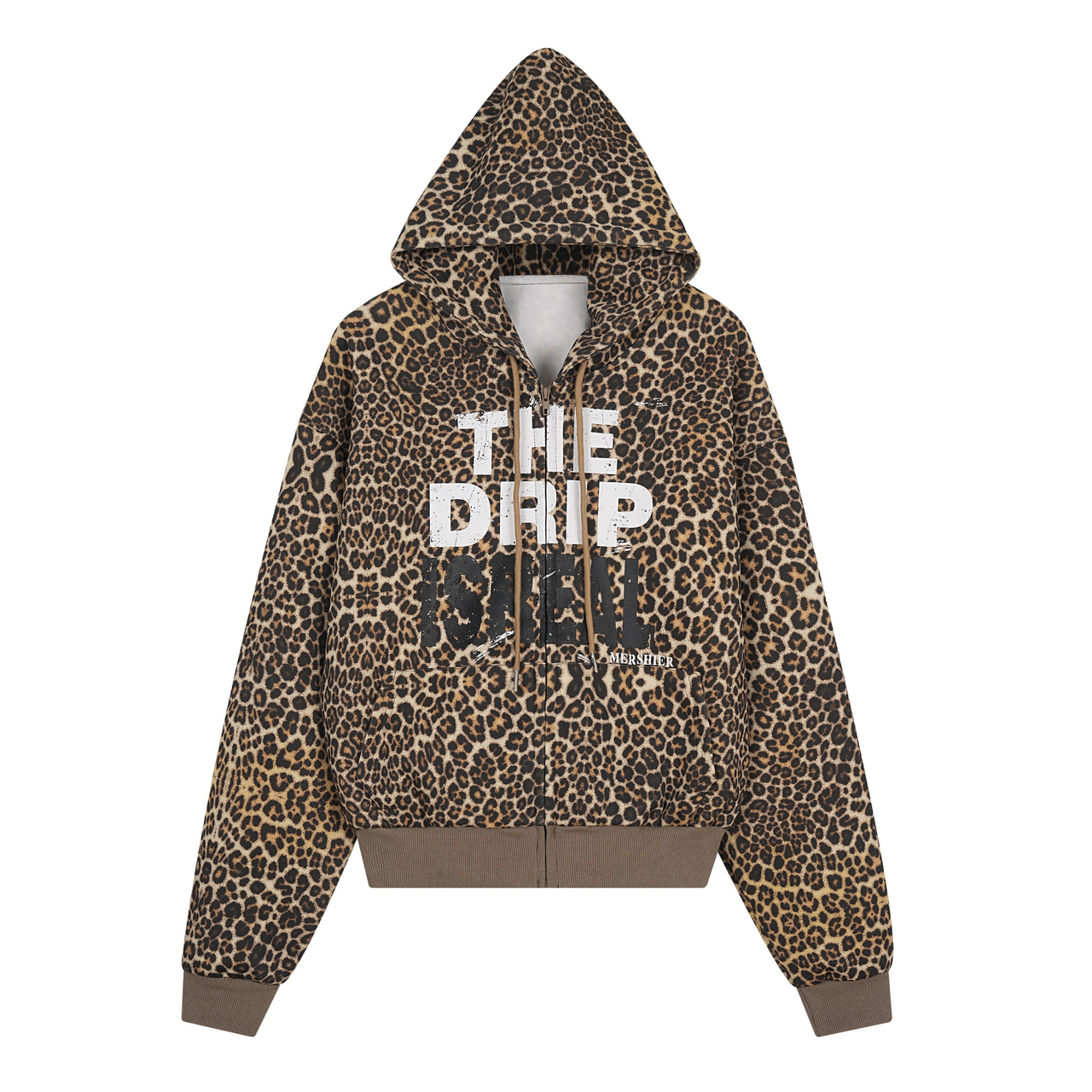 Omirad Leopard Graphic Zip-Up Hoodie
