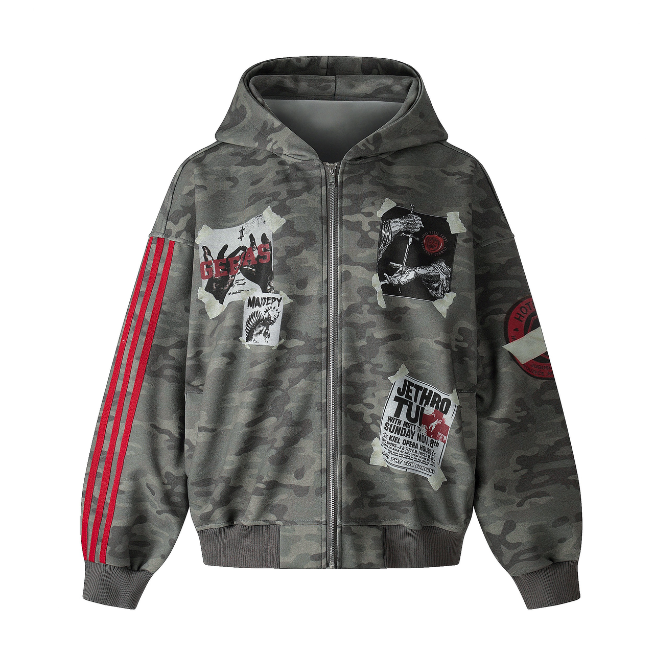 Omirad Camo Graphic Zip-Up Hoodie