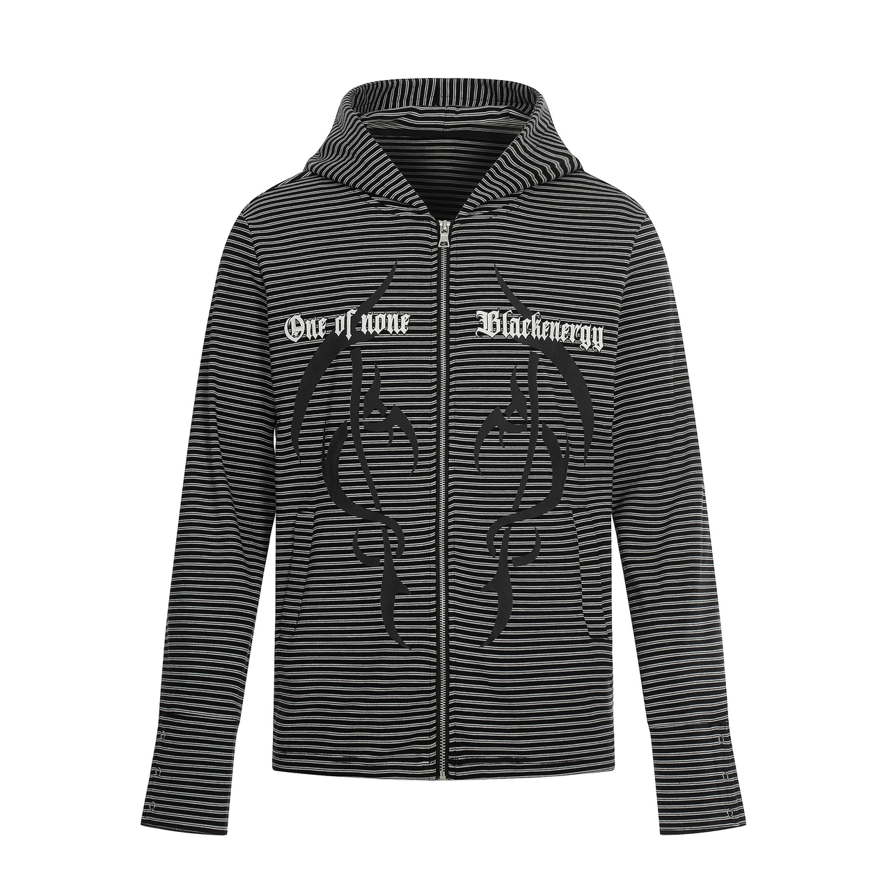 Omirad Striped Graphic Zip Hoodie