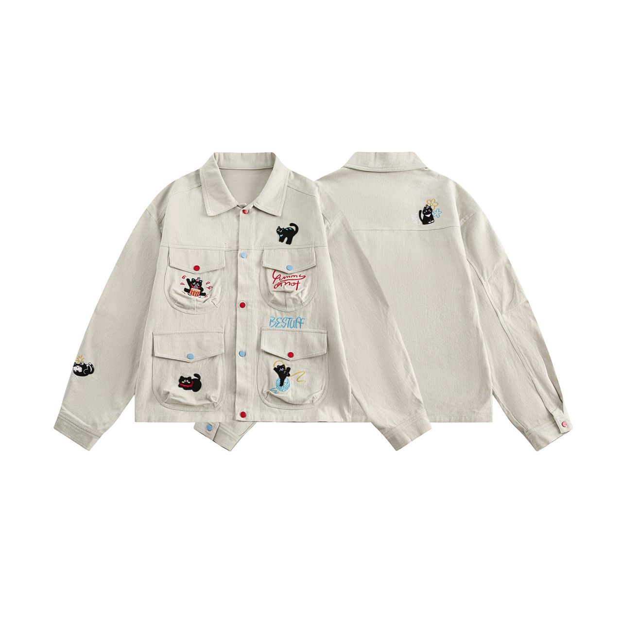 Omirad Playful Embroidery Cotton Utility Jacket
