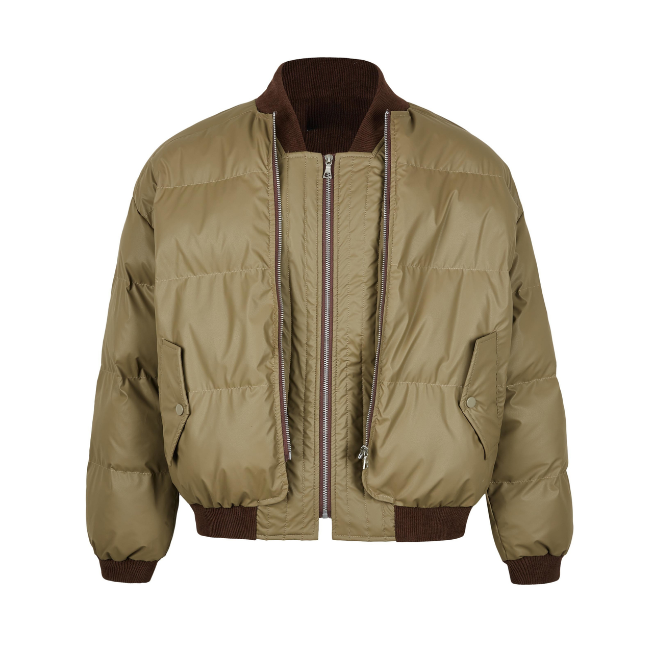 Omirad Dual-Zip Puffer Bomber Jacket