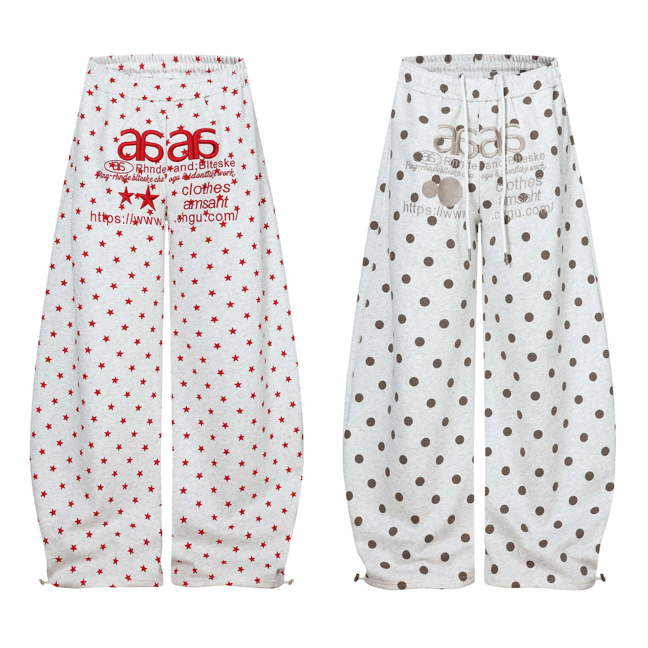 Omirad Star Print Wide-Leg Pants