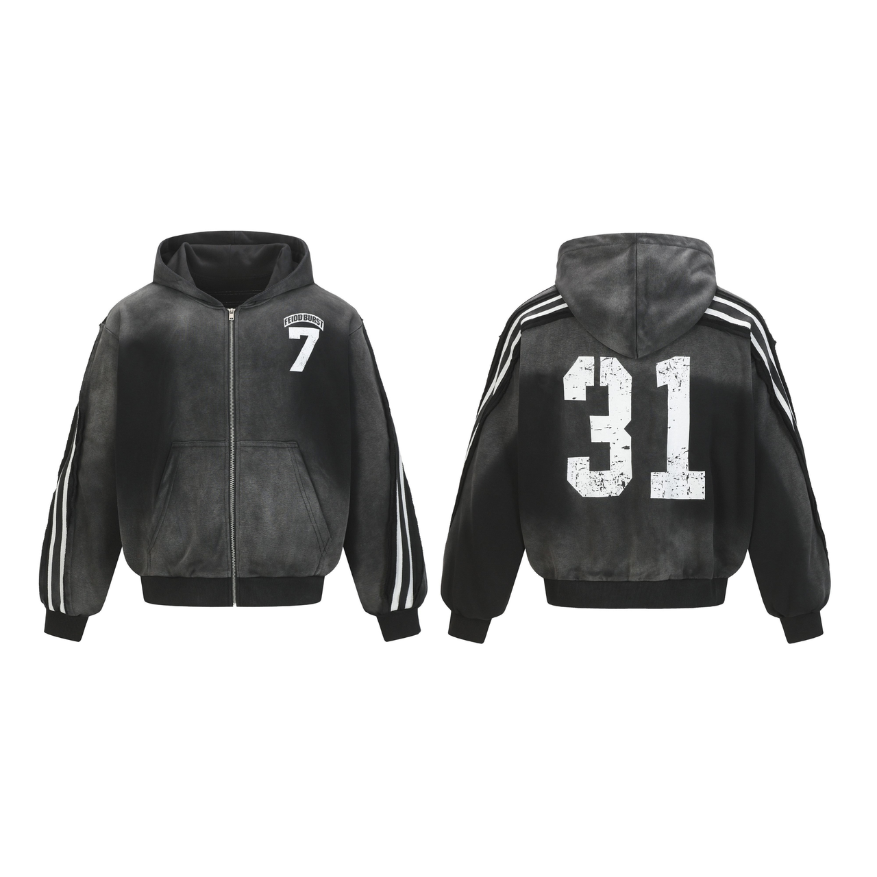 Omirad Varsity Zip-Up Hoodie Jacket