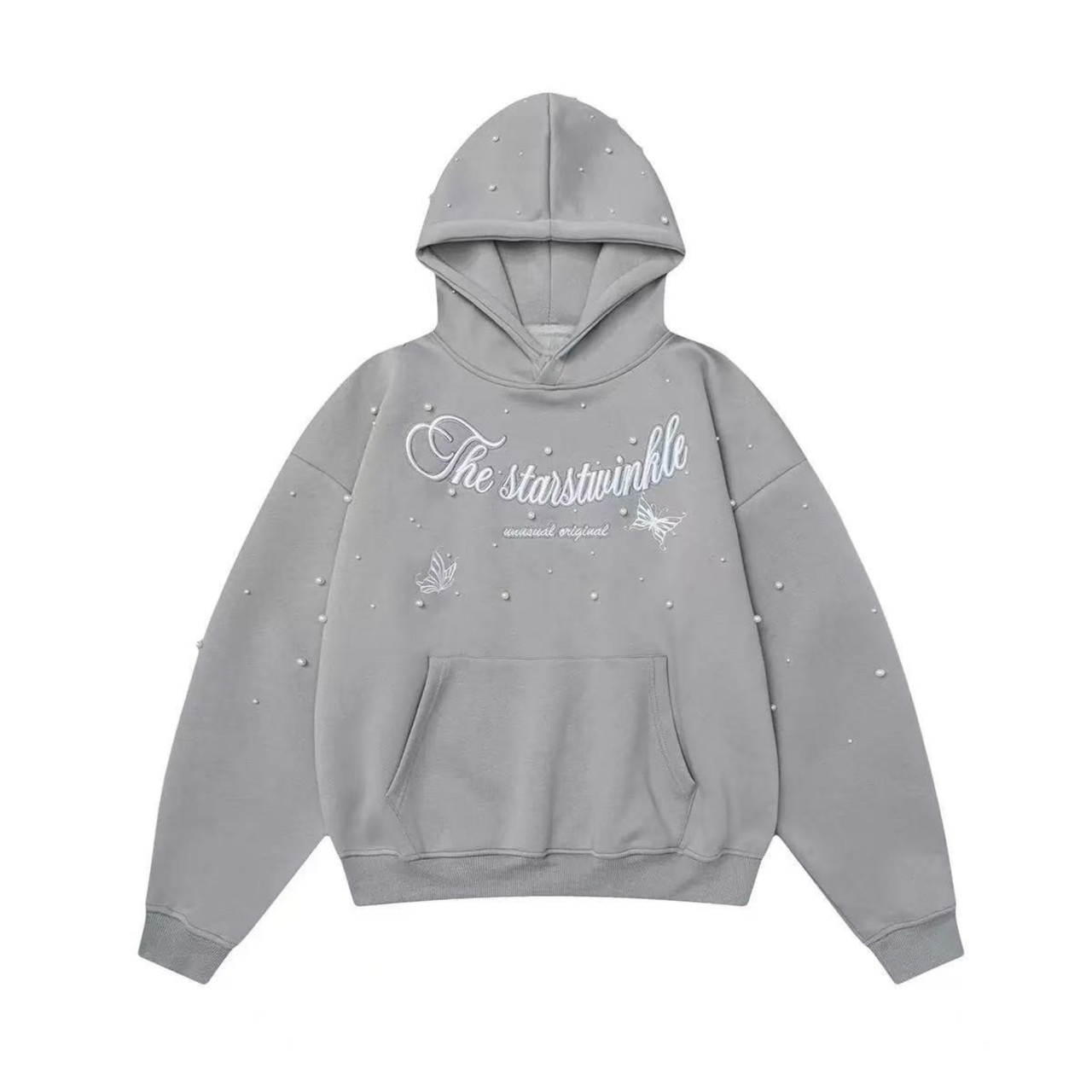Omirad Rhinestone Script Pullover Hoodie