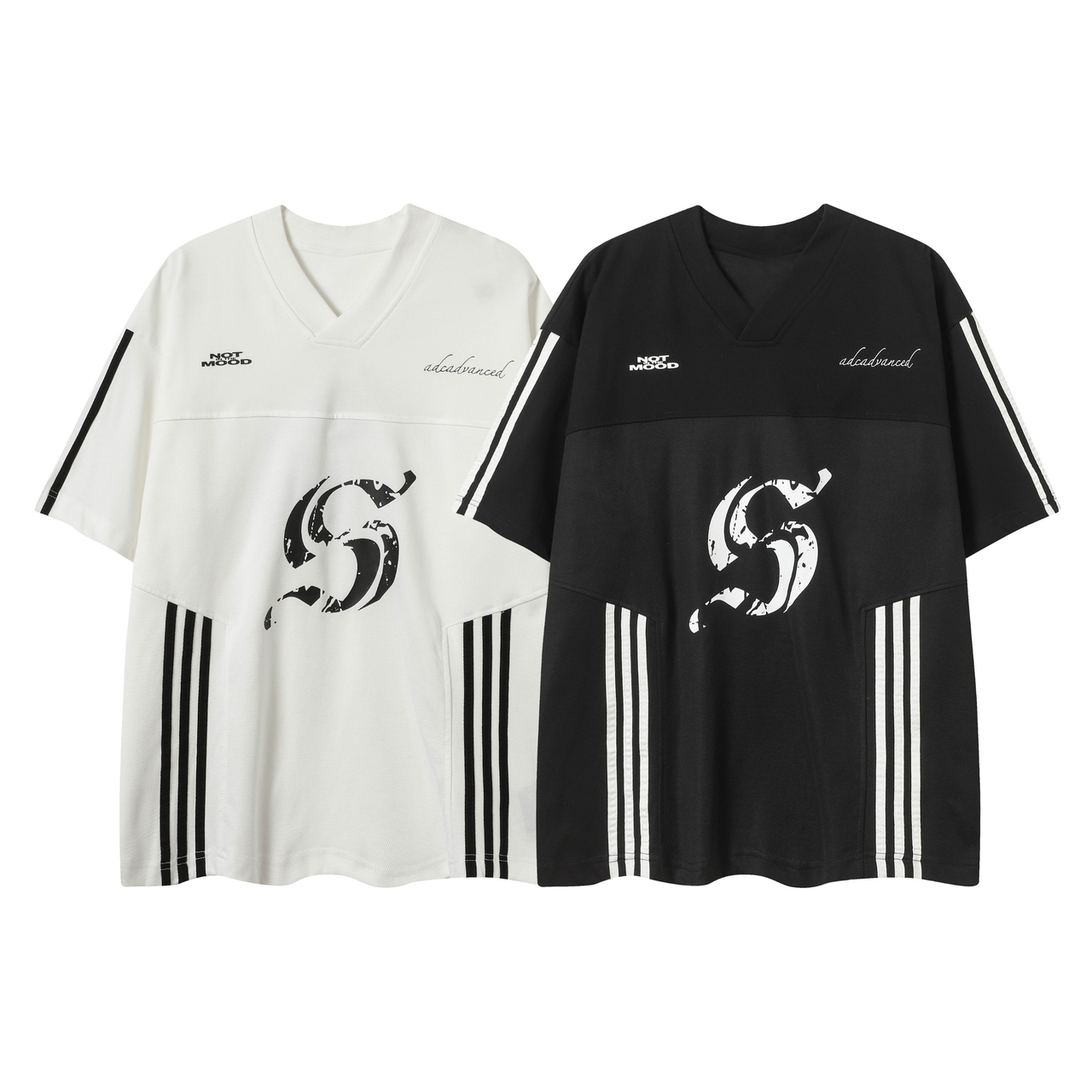 Omirad Split Stripe V-Neck Street Tee