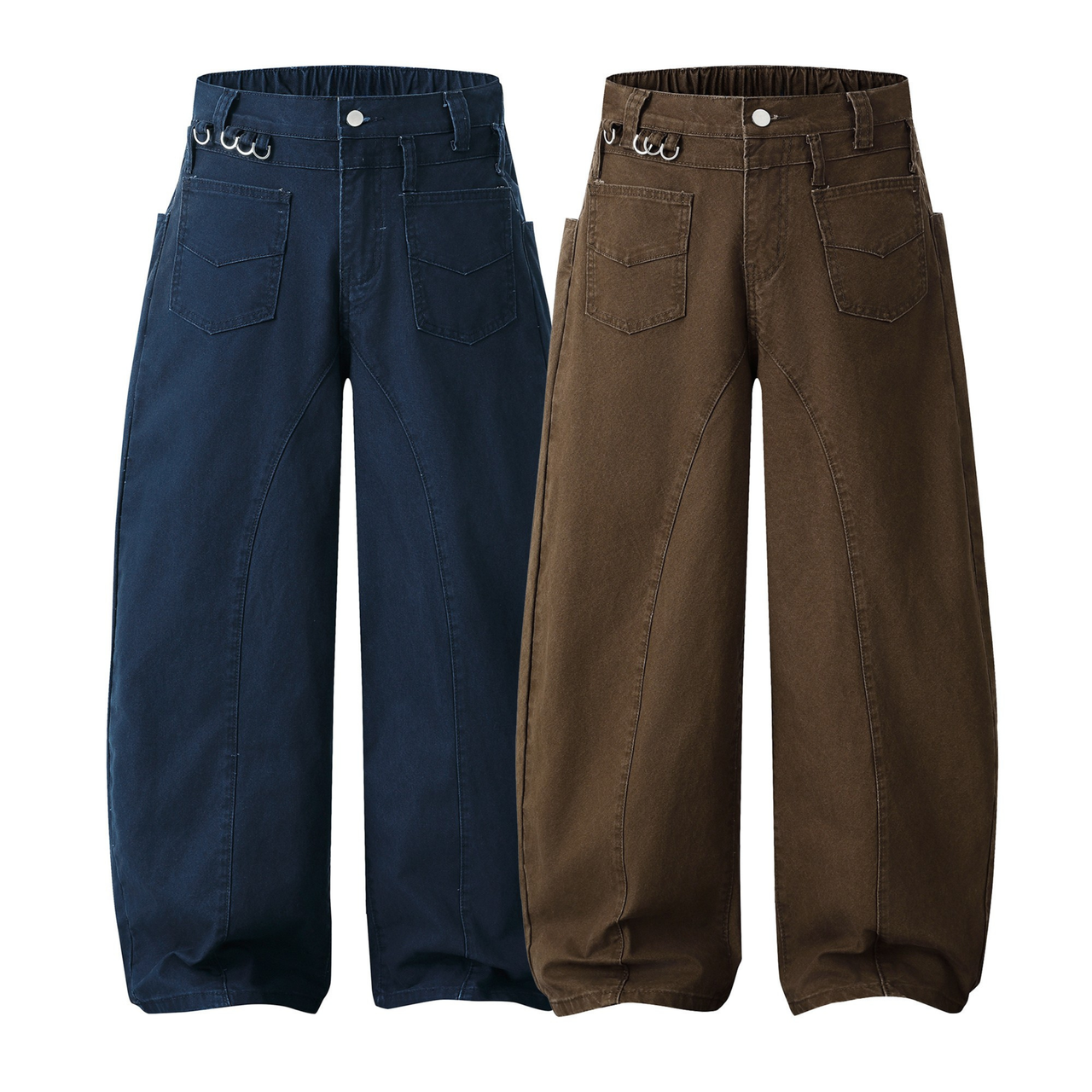 Omirad Metal-Ring Wide-Leg Cotton Pants