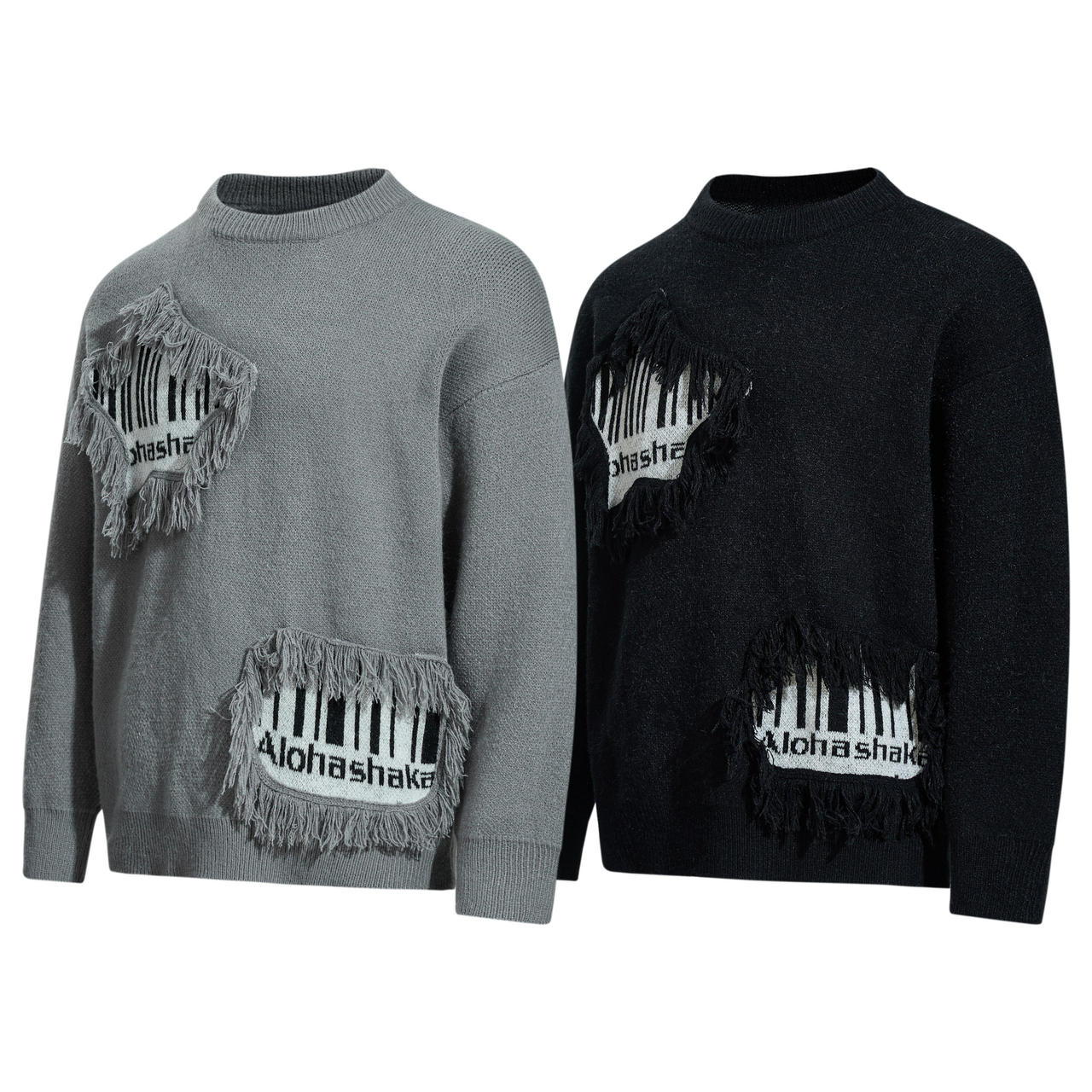 Omirad Fringe Patch Knit Sweater