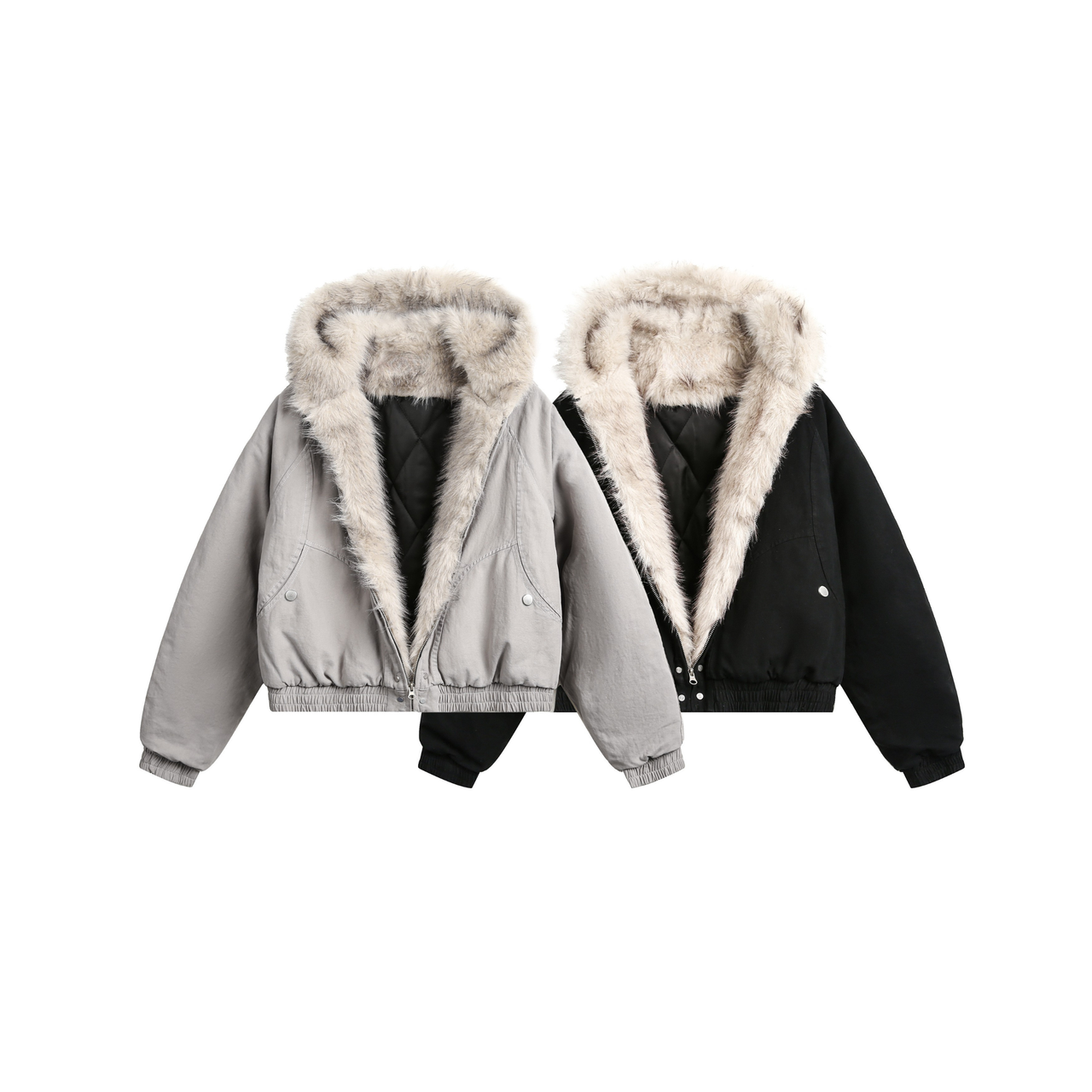 Omirad Heavy Fur-Trim Hooded Jacket
