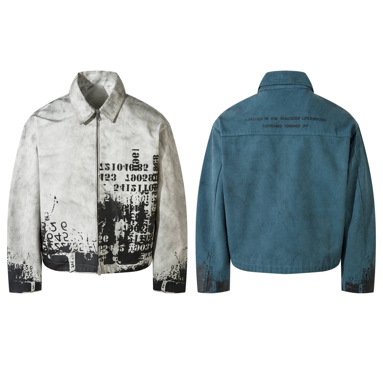 Omirad Distressed Graphic Zip Jacket