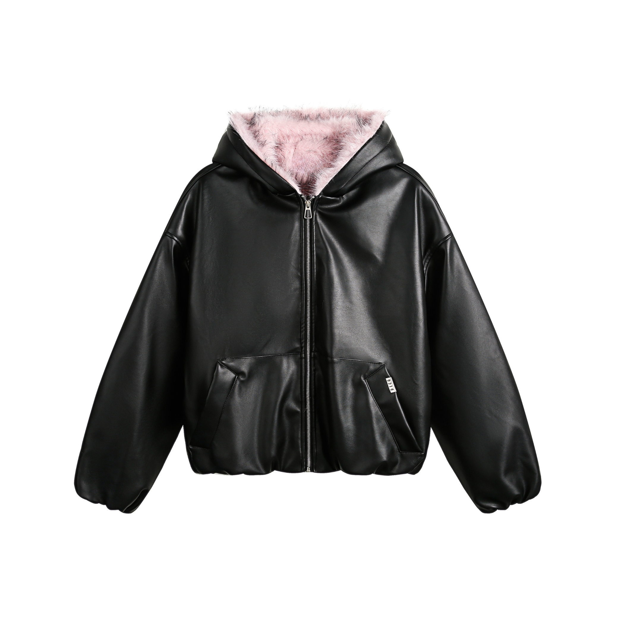 Omirad Faux Fur Hooded PU Jacket - omirad Omirad Faux Fur Hooded PU Jacket - omirad