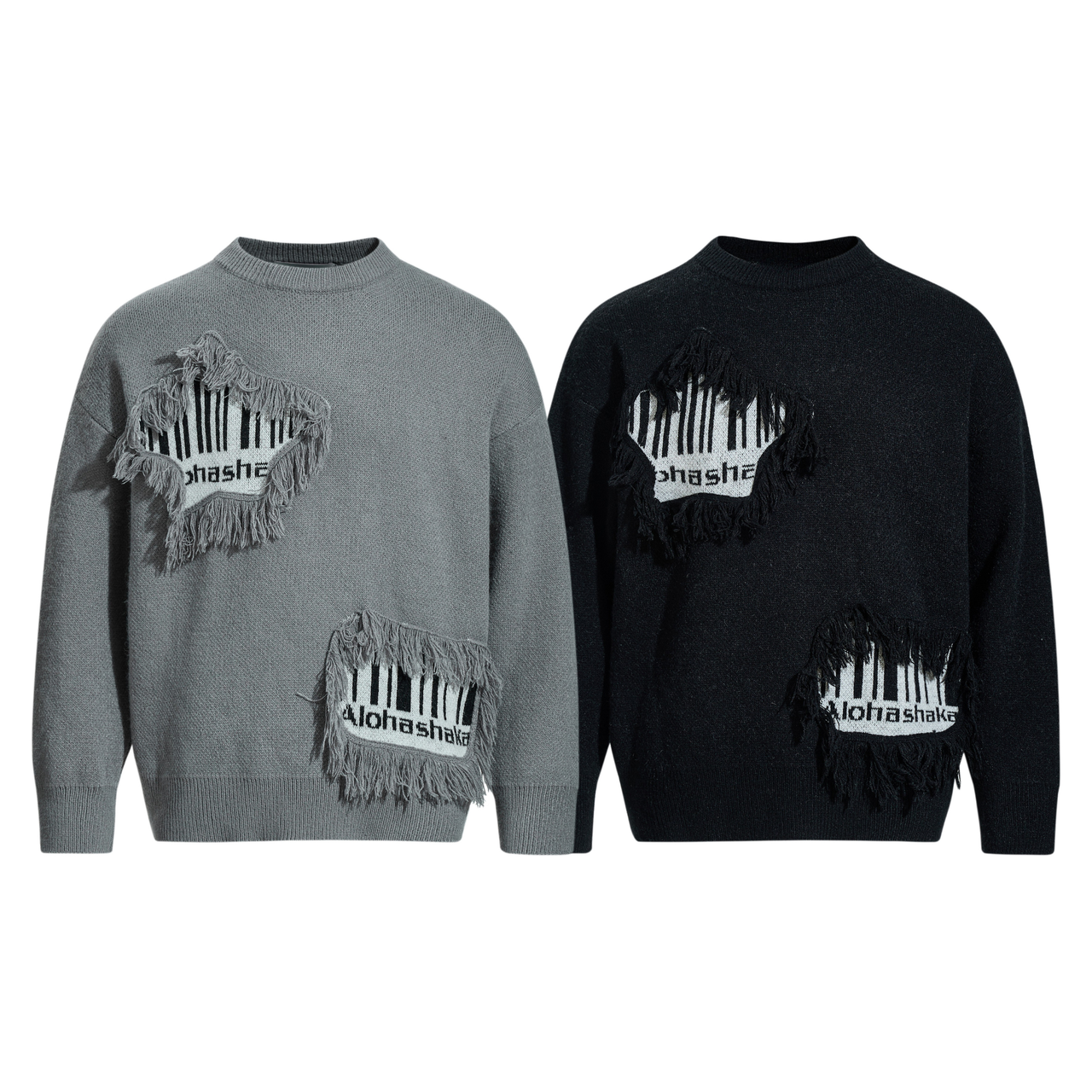 Omirad Fringe Patch Knit Sweater