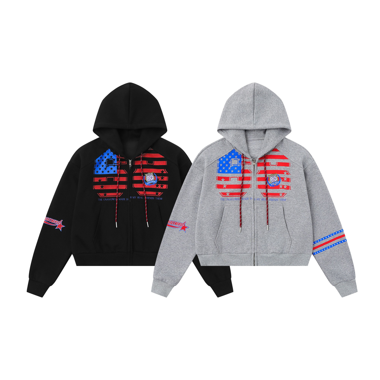 Omirad Flag Graphic Zip Hoodie