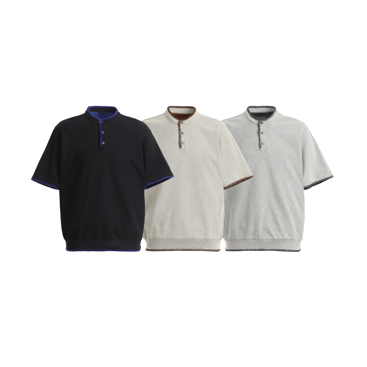 Omirad Contrast Stitch Henley Tee