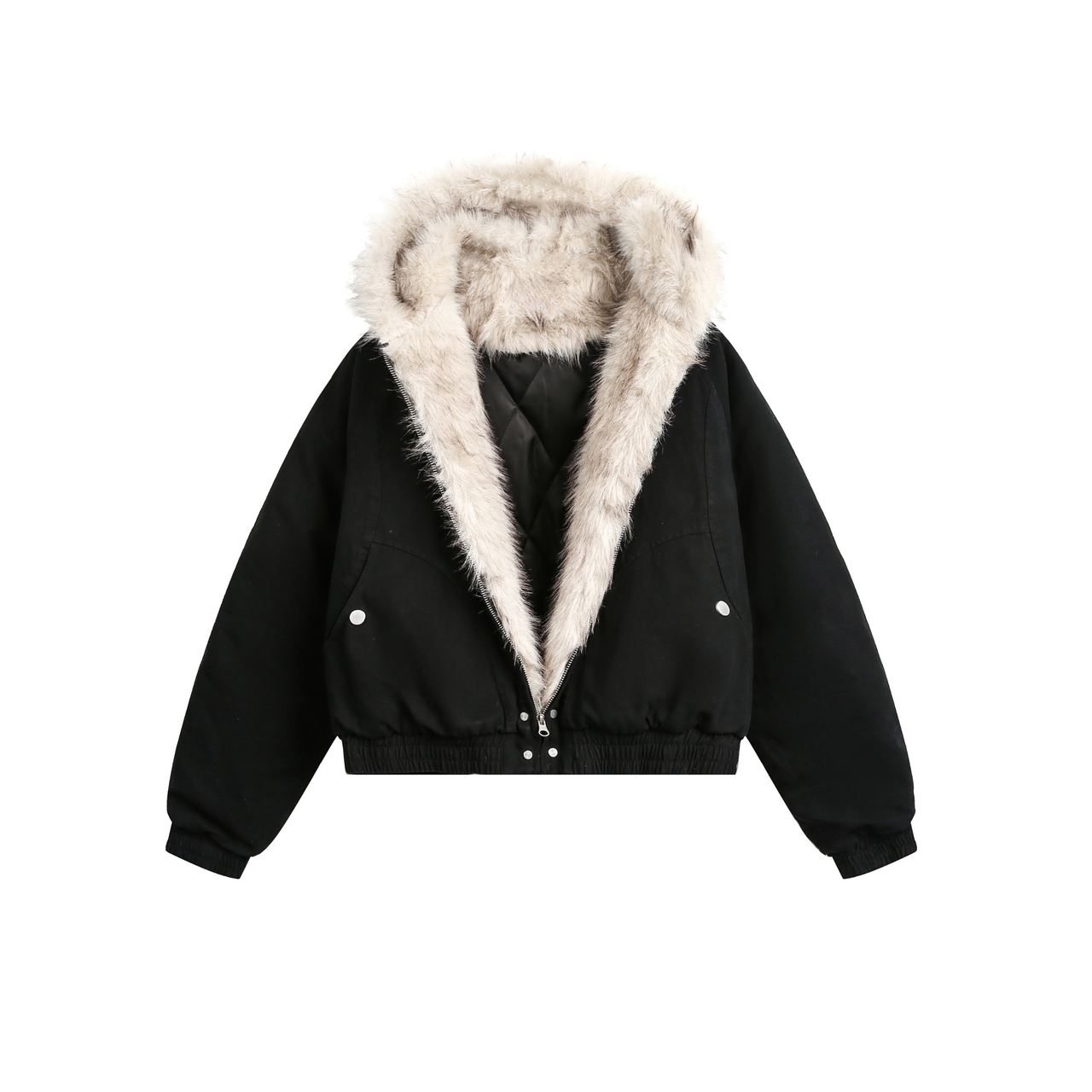 Omirad Heavy Fur-Trim Hooded Jacket