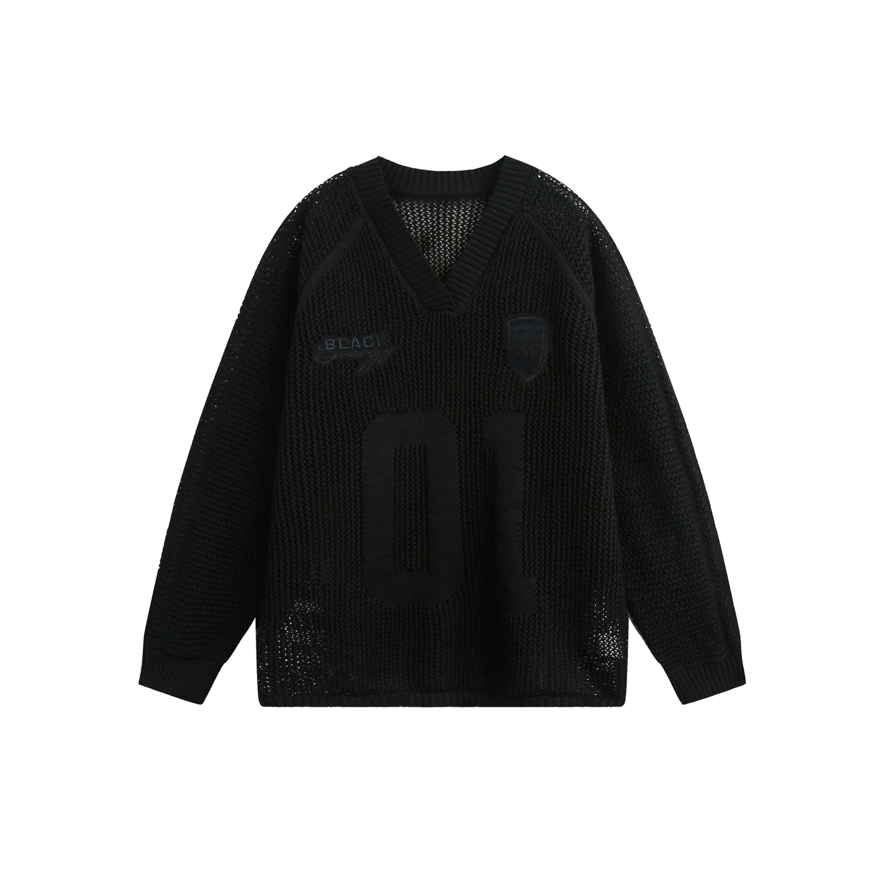 Omirad “01” Varsity Mesh V-Neck Sweater