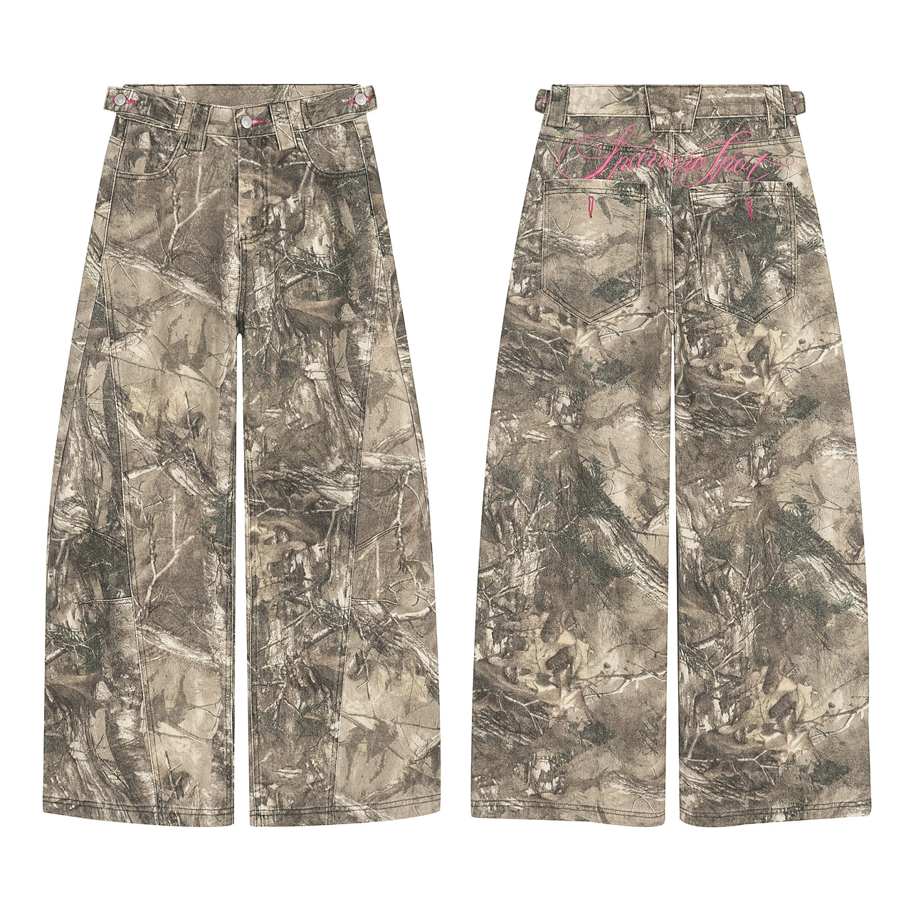 Omirad Forest Camo Wide-Leg Pants