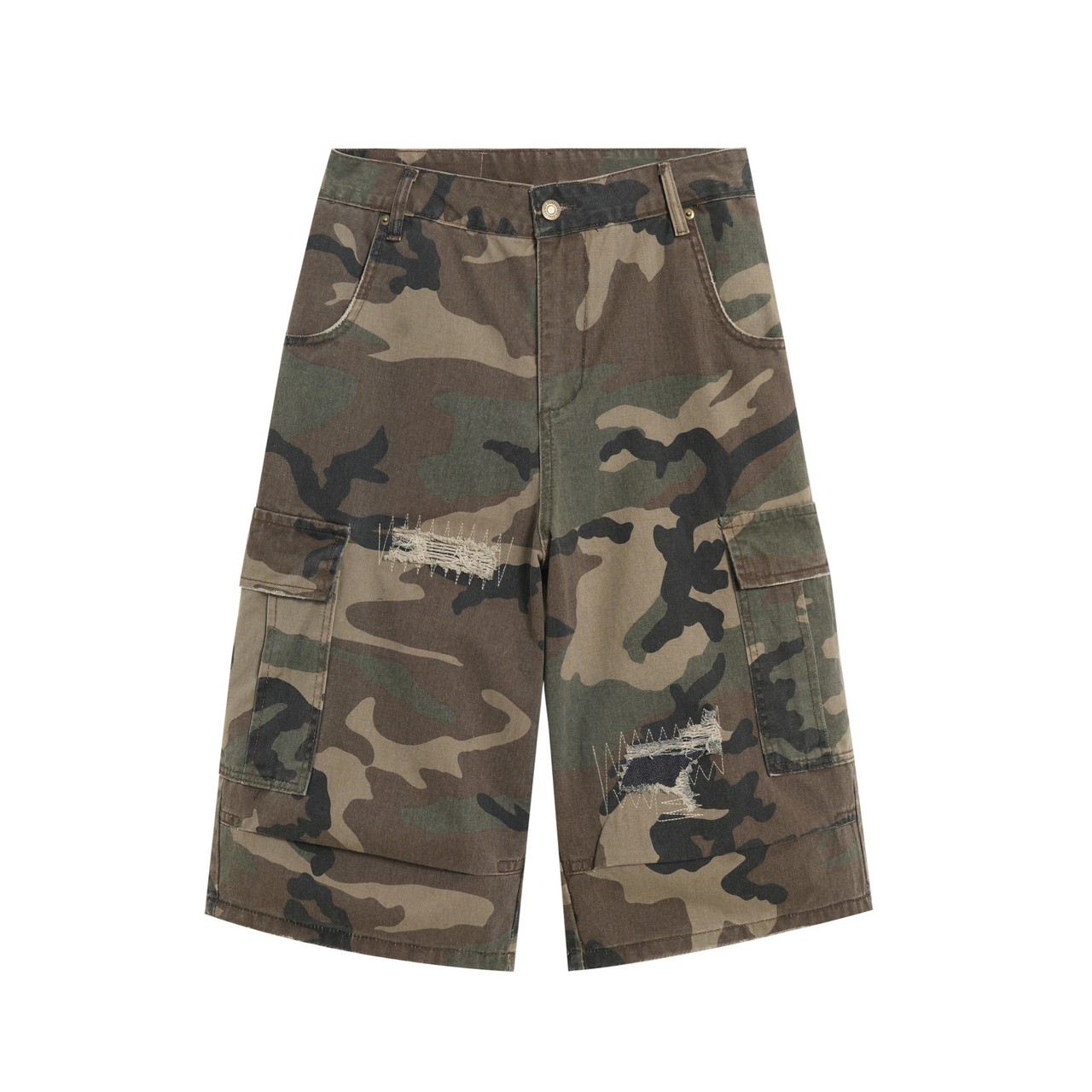 Omirad Distressed Camo Cargo Shorts