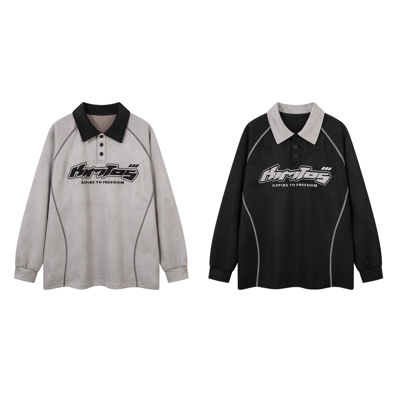 Omirad Contrast Panel Long-Sleeve Polo