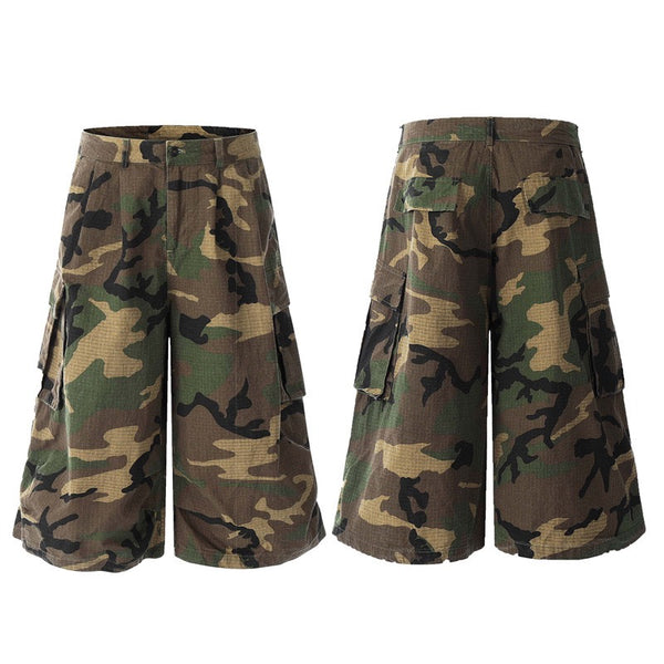Omirad Camo Wide Cargo Shorts - omirad