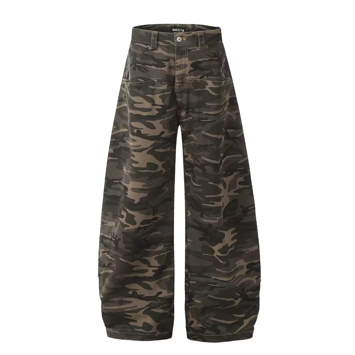 American Camouflage Cargo Curved Jeans