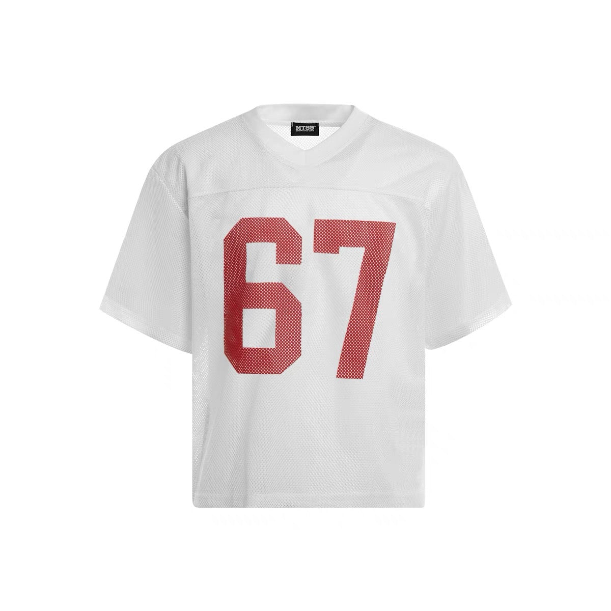 Mesh Hollow Number Print Tee