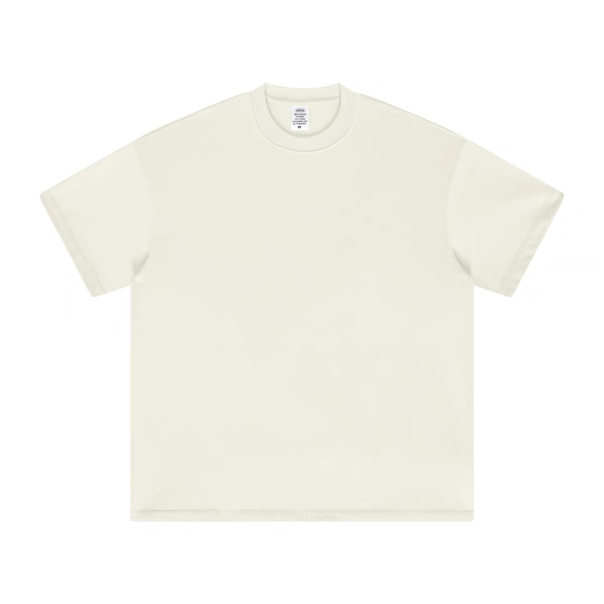 High Street Cotton Drop Shoulder Solid Color Tee